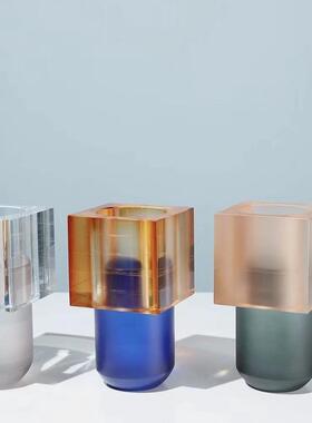 创意莫兰迪色拼接花器样板间家居客厅电视柜玄关餐桌摆放花瓶几何