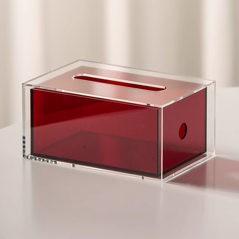 轻奢炫彩双层亚克力纸巾盒客厅抽纸盒桌面摆件高档收纳盒餐巾纸