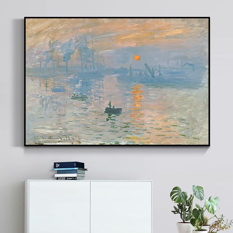装饰画星空餐厅壁画挂画客厅床头凡高美式向日葵梵高莫奈卧室油画