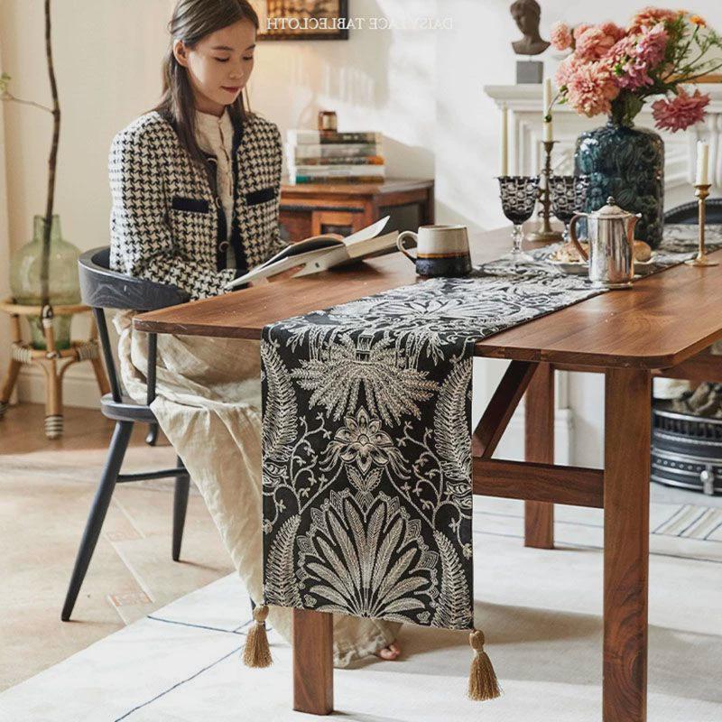 高级家居立体餐桌布客厅提花防水纯色简约氛围感长方形盖布