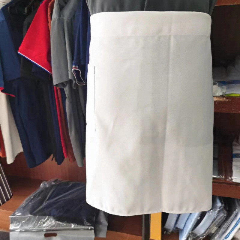 灰色厨师围裙男半身围厨房餐饮专用新款服务员工作服腰女短款秋冬