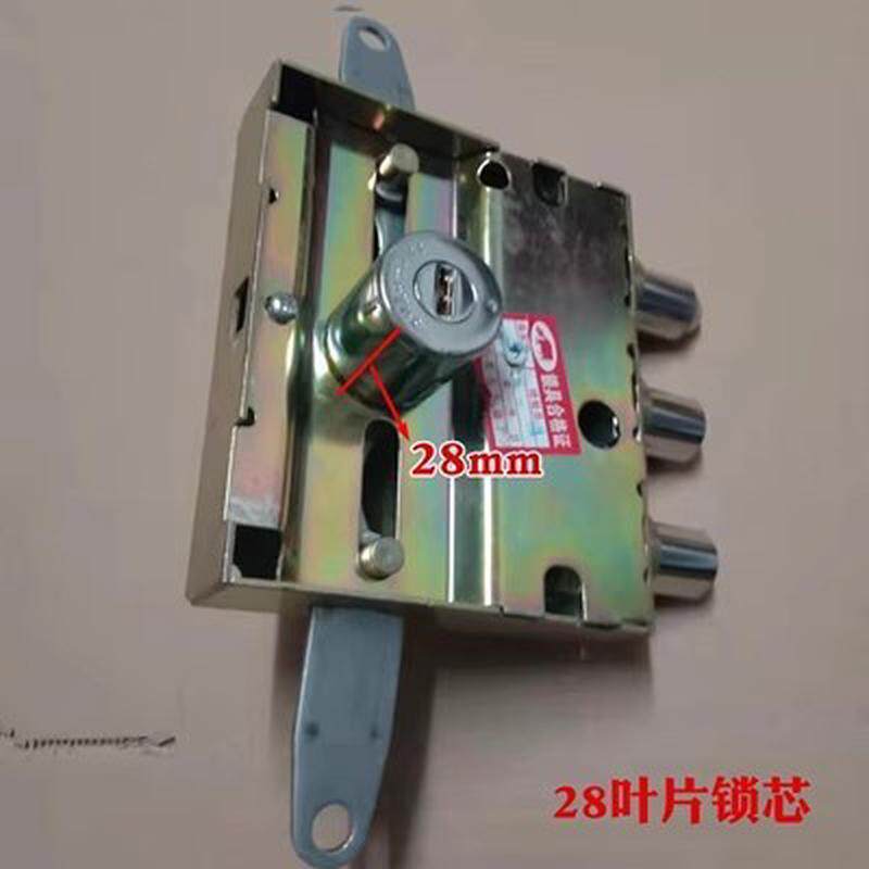 老式防盗门锁自动锁家用十字碰撞航鹰锁锁叶片加长锁芯大门锁旋钮