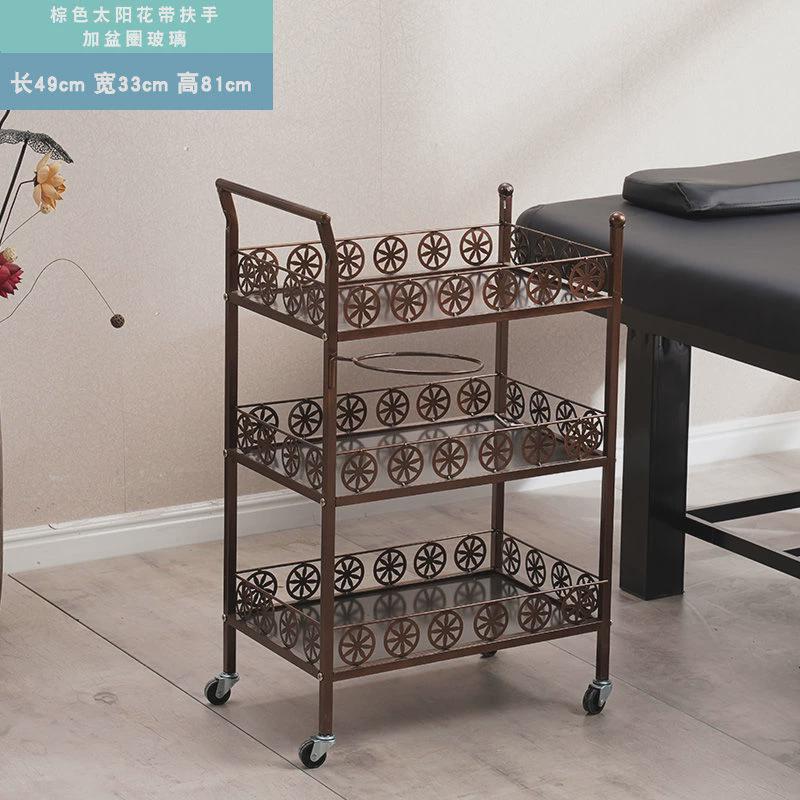美容美发推车移动三层美容院小推车美甲纹绣多功能工具车火罐包邮