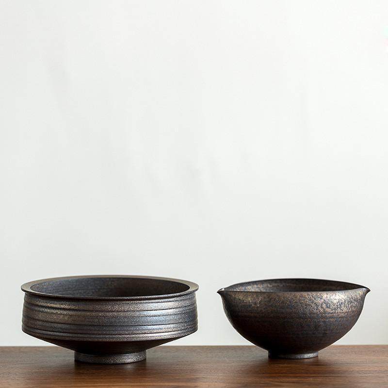 热销铁锈釉大号茶洗鎏金釉水盂杯洗陶瓷收纳建水花插茶艺茶道配件,餐饮具,旅行茶具,淘宝优惠券,粉丝福利购,淘宝优惠卷