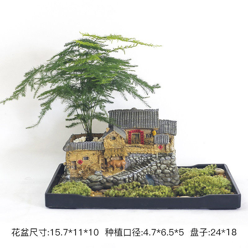 特惠庭院古建筑茶室水景微古建造景室家家居建筑茶桌模型阳台创意