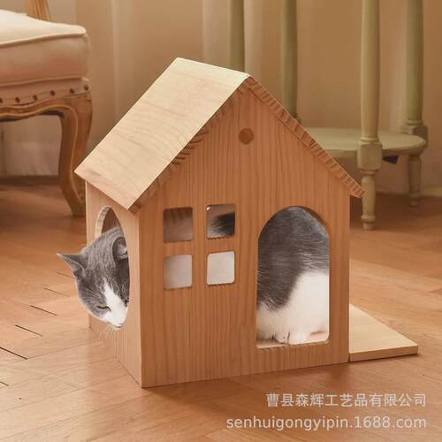 猫床客厅壁挂式实木爬架板木制猫家具猫屋宠物栖息地上墙宠物窝
