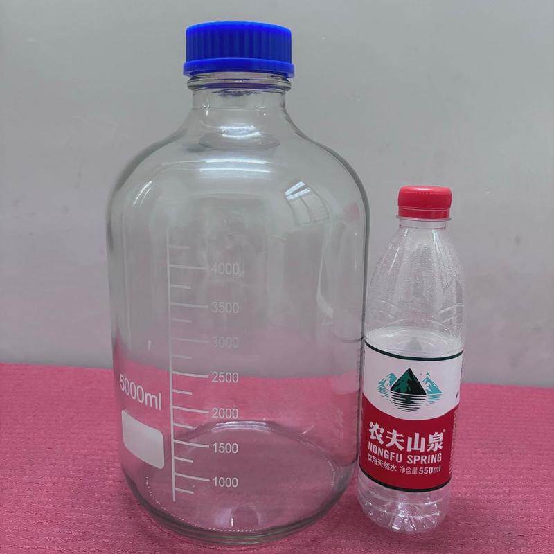 厂家蓝盖瓶5000ml蓝盖试剂瓶螺口丝口瓶溶剂瓶透明样品瓶