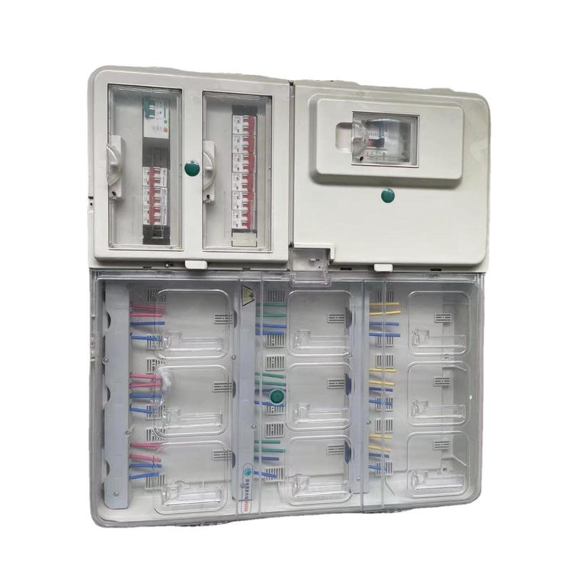 塑料十六位单相电表箱总控全透明16户电表箱左右结构