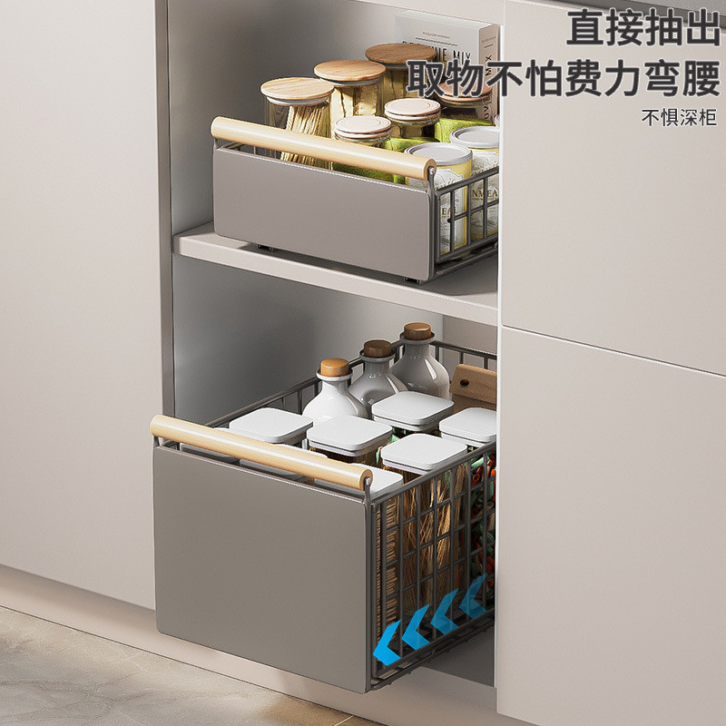 厨房抽拉式沥水架家用水槽底碗碟收纳架折叠餐具整理碗碟架抽拉篮