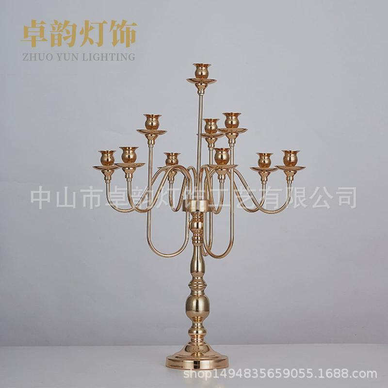 新款欧式铁艺烛台9头摆件婚庆道具主桌装饰生日派对装饰用品