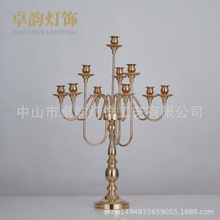 饰用品 新款 头铁艺烛台9欧式 摆件婚庆道具主桌装 饰生日派对装