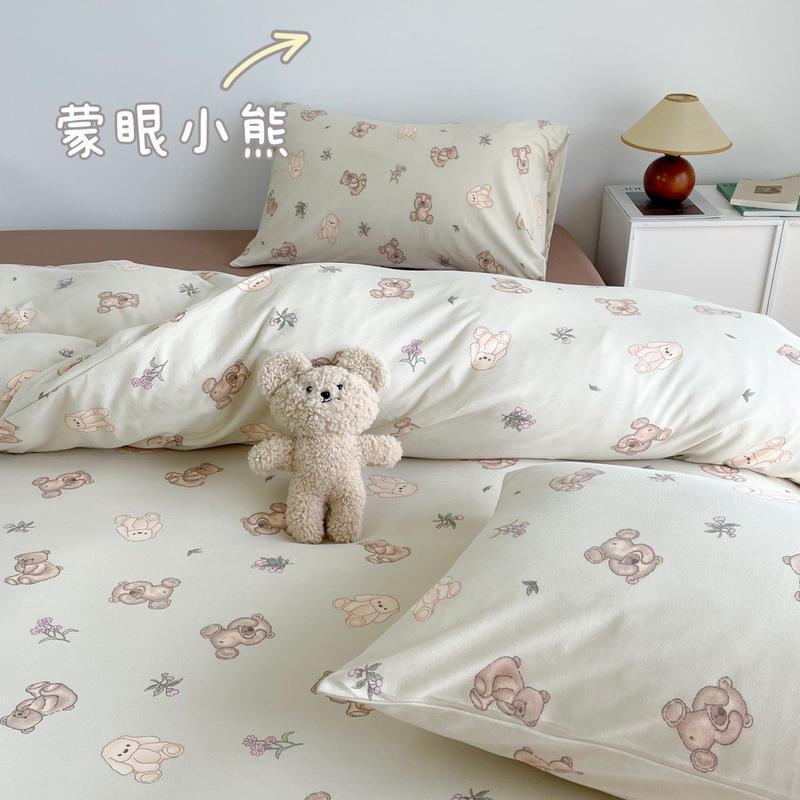 款小碎花婴幼儿裸睡软糯天竺棉床笠复古全棉针织棉床单床笠四件套