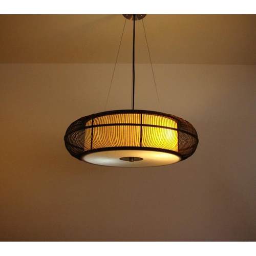 新中式竹艺吸顶灯灯餐厅吊灯创意竹藤吊灯编织客厅吸顶灯现货