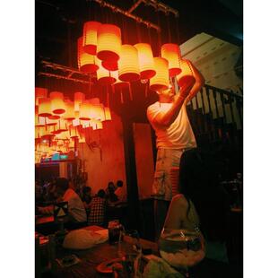 pk7j传统中秋节日儿童纯色装折叠纸灯笼公司晚会商场橱窗布景手提