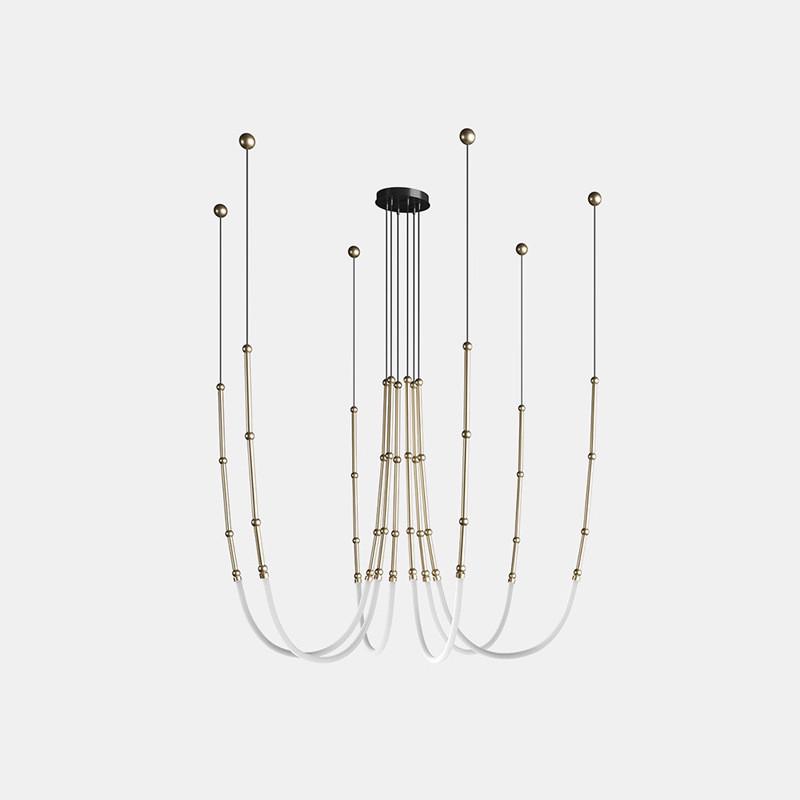 设计师创意展厅样板间餐厅吧台吊灯现代简约灯具客厅复式楼梯别墅