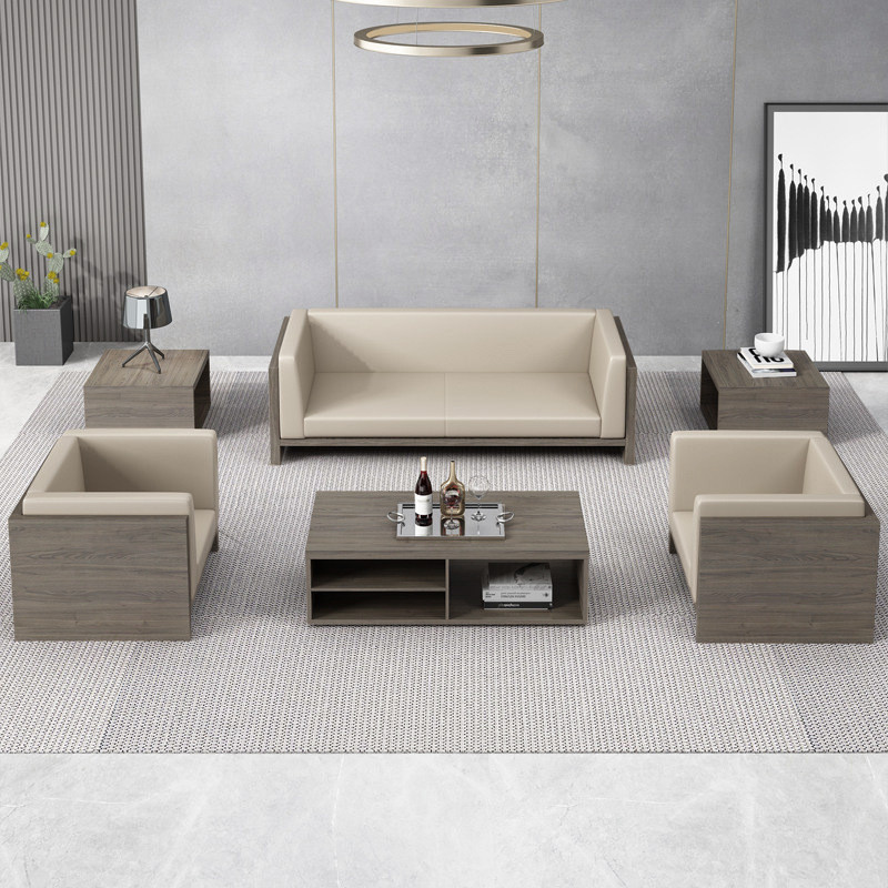 办公室沙发茶几组合简约现代接待室接待会客洽谈商务商用办公沙发