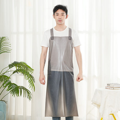 86m0防水围裙厨房加长加大防油餐饮工作服女男士男食堂洗碗皮