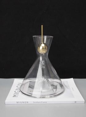 现代创意玻璃酒具样板房醒酒器居家摆件办公室客厅餐厅软装饰品