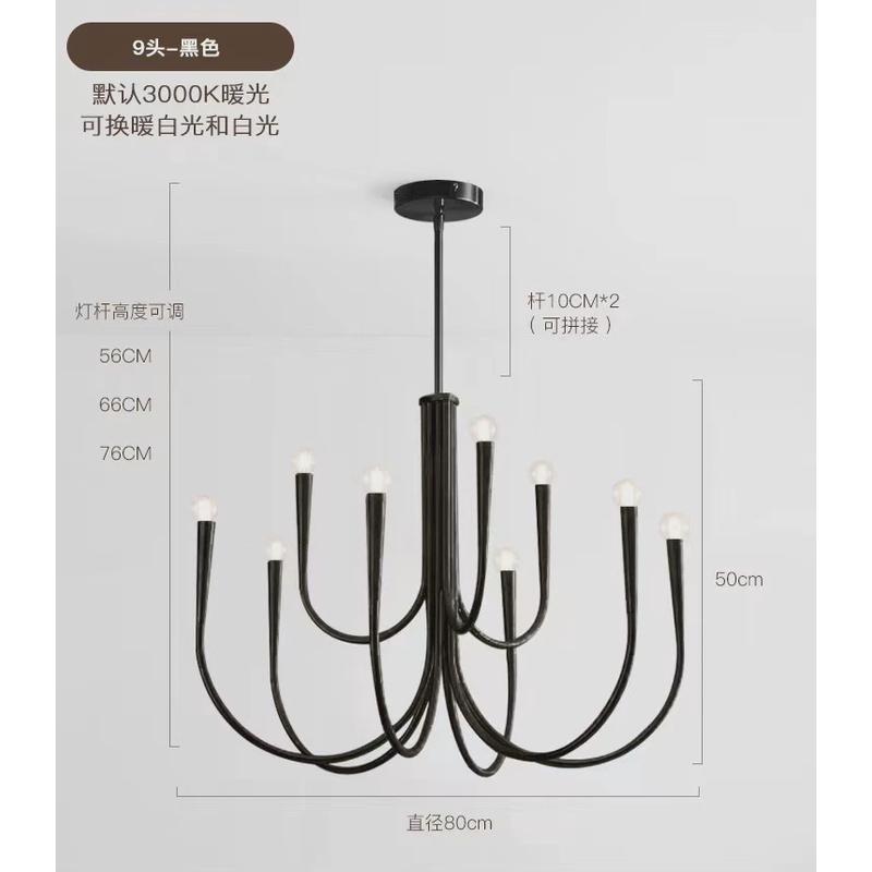 2024北欧设计师款主灯轻奢美式法式复古卧室客厅蜡烛餐厅吊灯