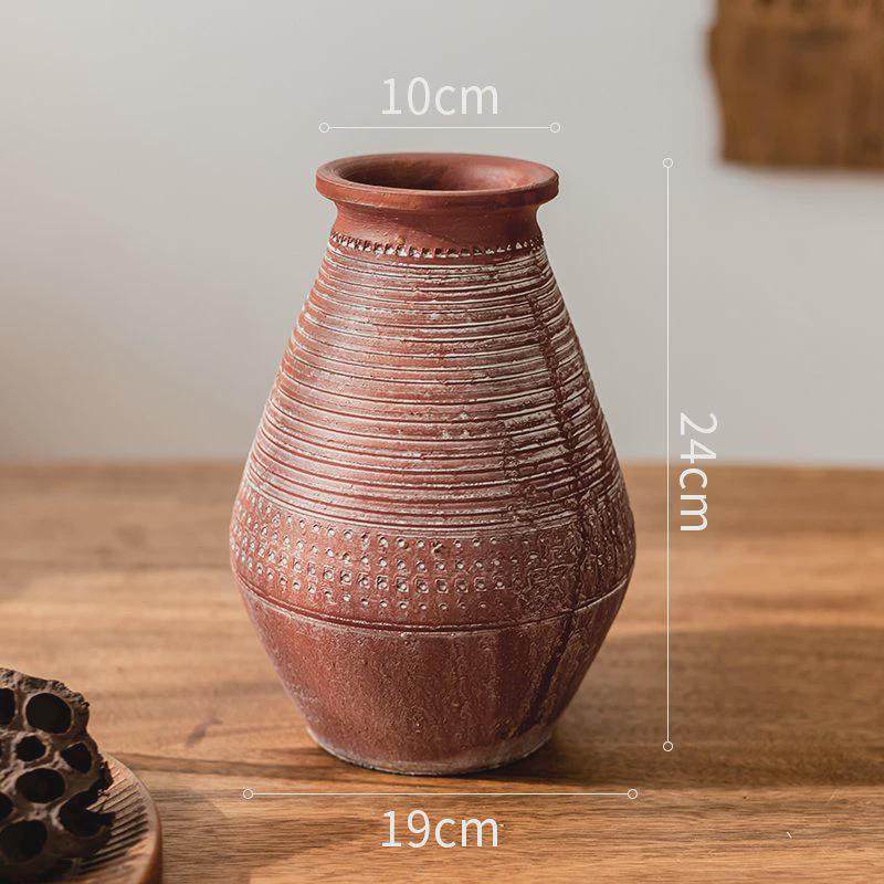 掬涵中式复古陶罐花瓶插花器家居仿古客厅装饰摆件干花土陶民宿,家居饰品,装饰摆件,淘宝优惠券,粉丝福利购,淘宝优惠卷