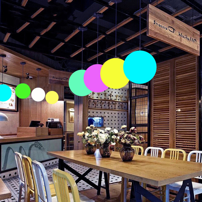 led发光圆球灯酒店会所展厅布置道具吊线灯创意网红餐厅装饰吊球