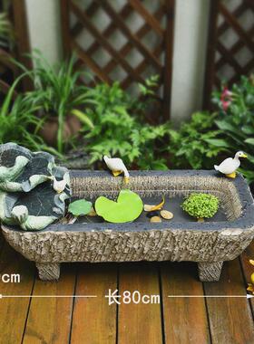 ki9s户外装饰室外假山喷泉鱼池庭院循环水水景花园鱼缸落地流水摆