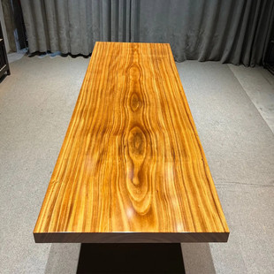整块奥坎实木大板桌茶桌巴新中式柚木办公桌书桌花红木餐桌会议桌
