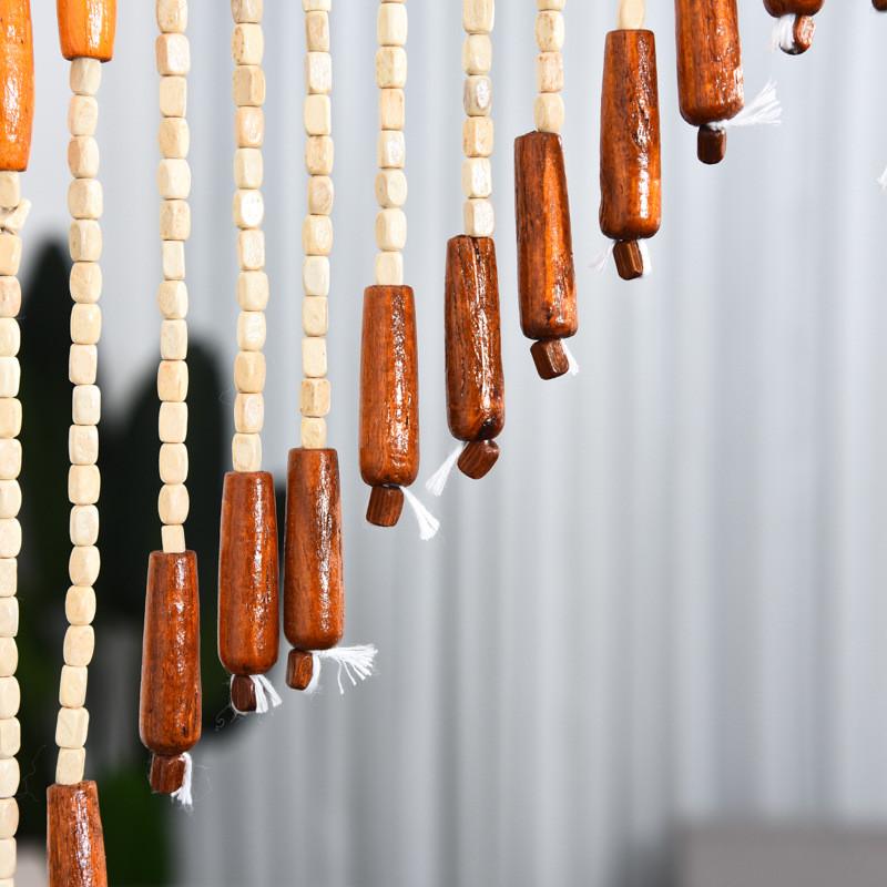 门帘中国风实木珠帘客厅隔断帘子卧室卫生间成品挂帘门帘