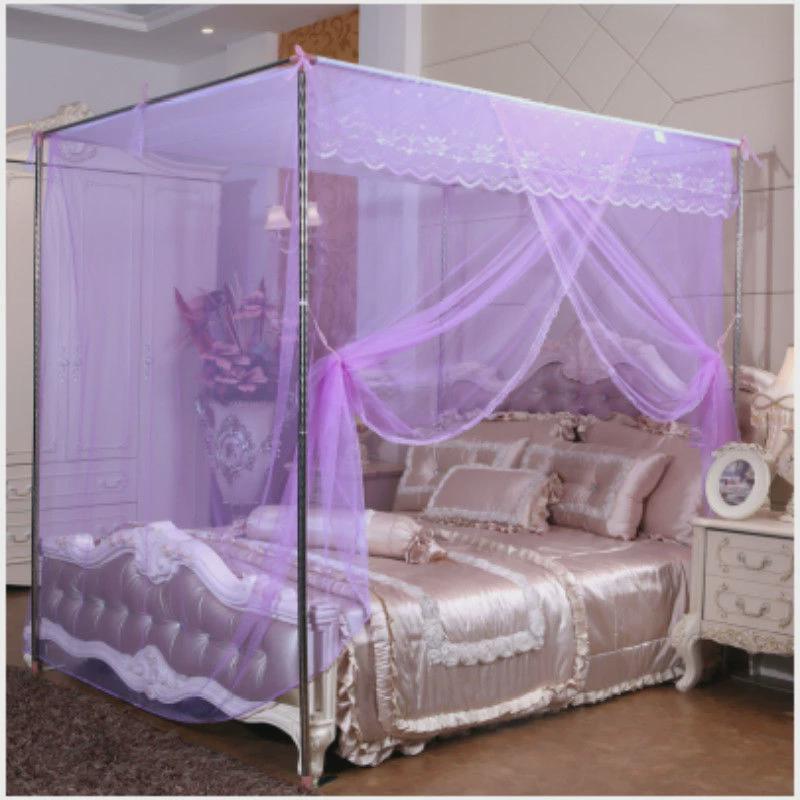 蚊帐架杆子加粗加厚套装不锈钢三通管1.5m1.2米1.8床家用厂家直销