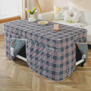 烤火桌子罩套2024冬季长方形罩电烤火炉桌加绒加厚布烤火被保护套