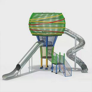 大型儿童木质游乐场设备户外游乐园不锈钢滑梯非标无动力组合设施