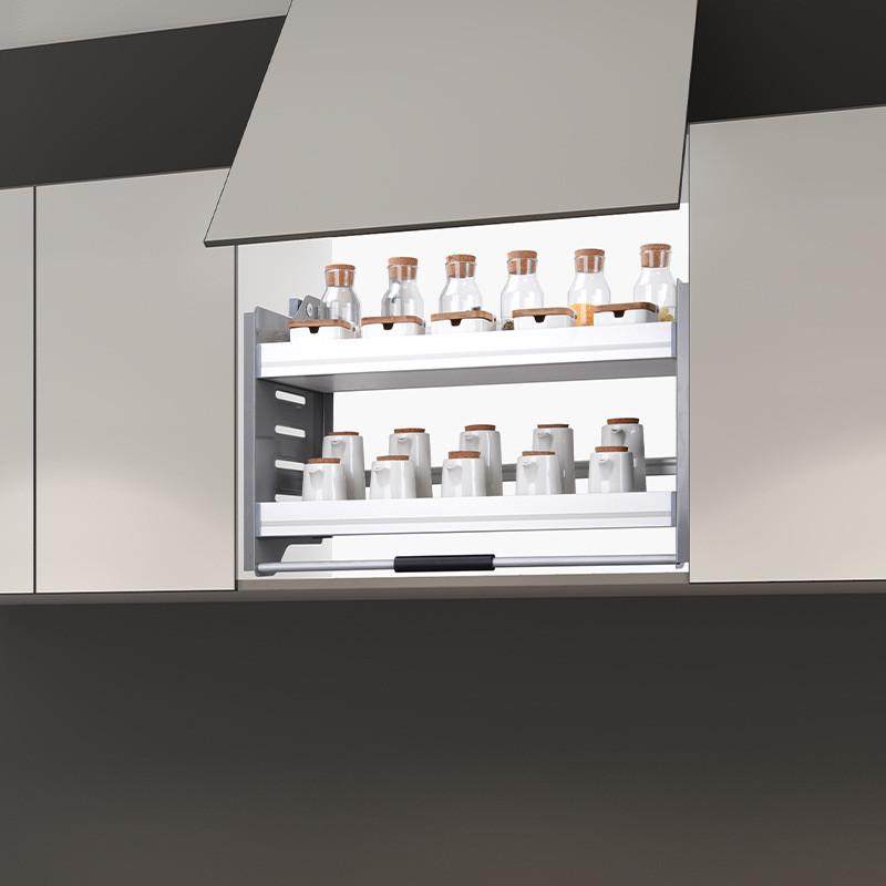 【严选】唯纳升降收纳得吊柜厨房橱柜不锈钢/铝合金橱柜下拉篮