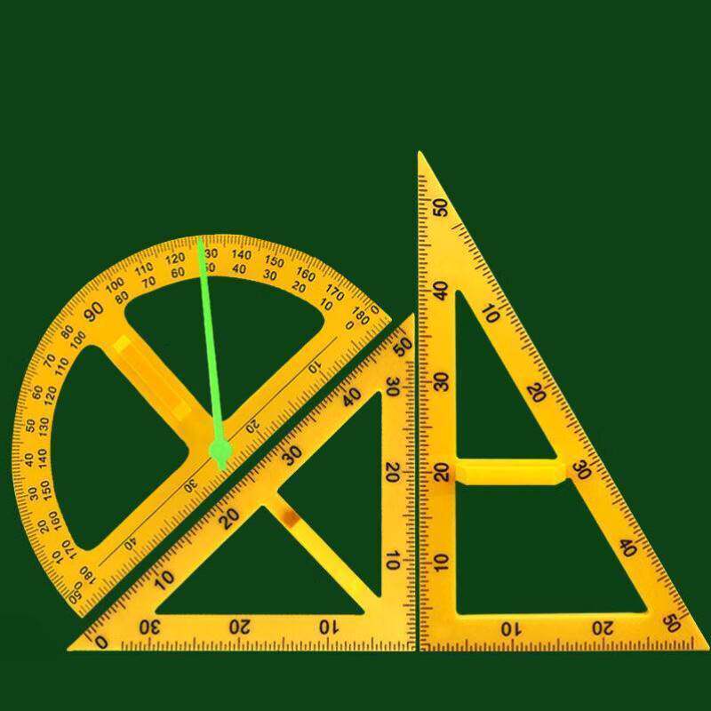 2024教学三角板量角器套装组合教师用绘图三角尺大号塑料特大带手