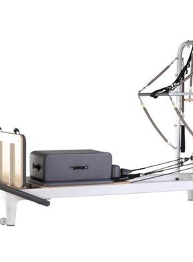 JS-M045拉提大器械核心床铝合金中脚低脚平床全轨道小白床半高架