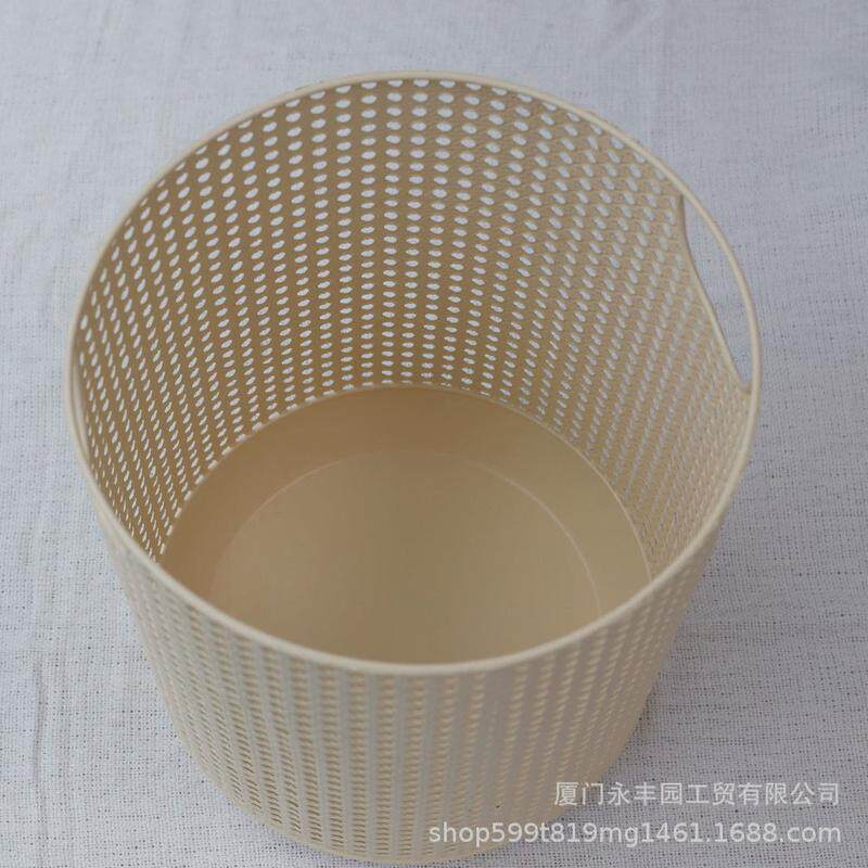 嘻物所简约北欧设计收纳篮脏衣篮书画桶民宿现代客厅金属仿藤编