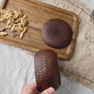 网红吃播全身龟甲带盖沙拉碗木质创意果子储物碗沙拉大碗可刻LOG