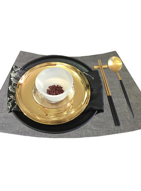 新中式陶瓷创意搭配餐盘样板间展厅会所摆台特色餐具软装餐桌盘子