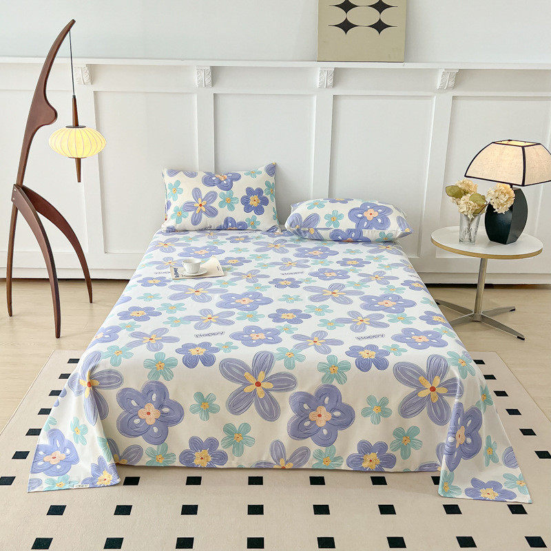 全棉生态磨毛床单单件加厚被单1.2米秋冬天学生宿舍三件套炕单1.5