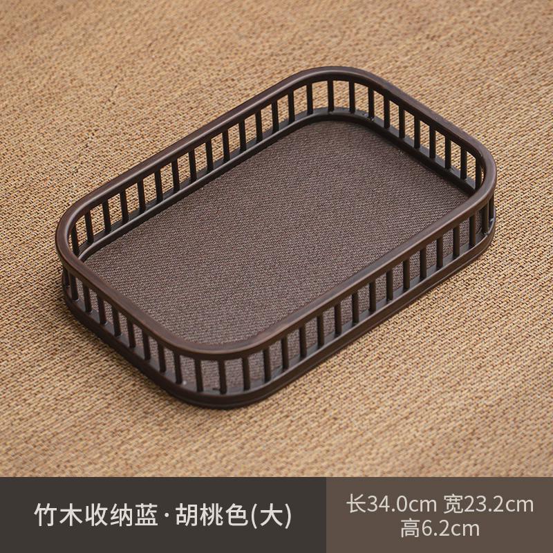 复古藤编置物收纳篮甜品摆盘高档茶点篮茶几桌面竹木盘客厅摆件