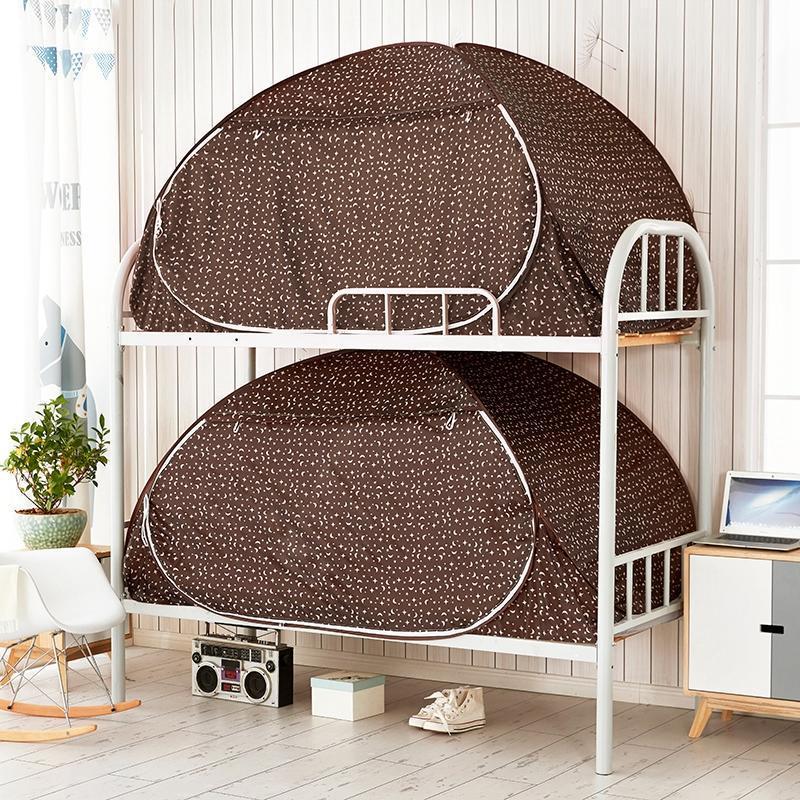 学生宿舍遮光蚊帐拉链蒙古包寝室上下铺单开门1.0m床全底免安装门