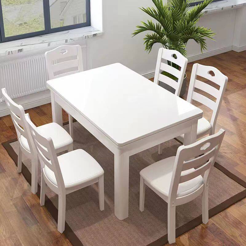 北欧实木餐桌椅餐桌椅组合4人6人小户型方形现代简约餐桌家用饭桌