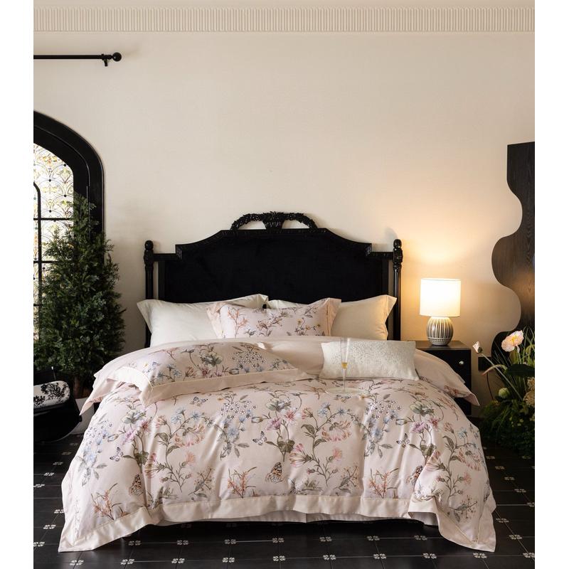 数码印花床单轻磨毛春秋美式高档花卉床上用品4件套被套四件套2米