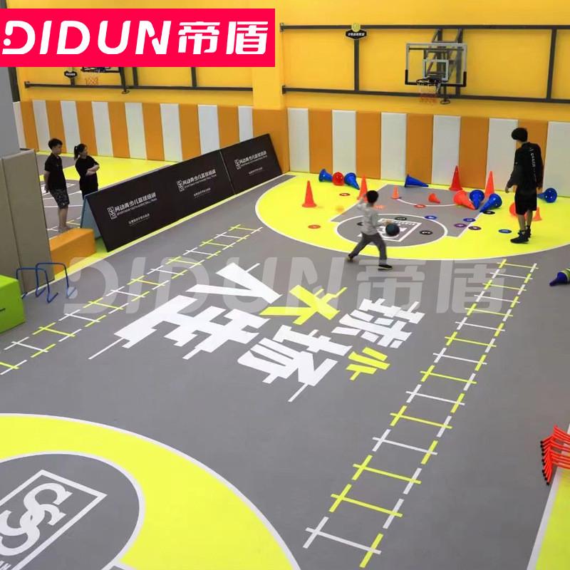 健身房地胶教地垫加厚塑胶地板胶篮球体适能跑道360图案私pvc地胶