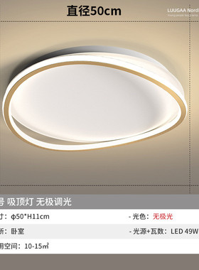 现代简约卧室曲线吸顶灯2022年新款小客厅灯圆形餐厅书房轻奢灯具