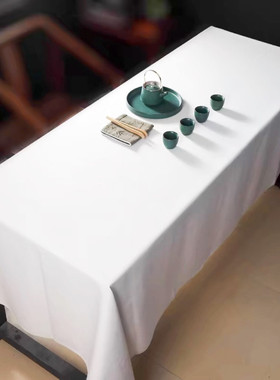 26X8防水防油会议室桌布纯白色西餐桌布活动展会尺寸加大定制酒