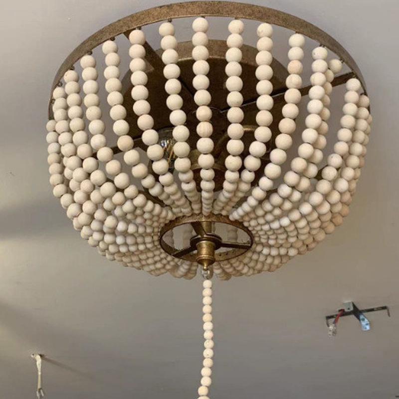 厅波西米亚木珠吸顶灯复古乡村擦金客美式卧室餐厅灯摩洛哥风格灯