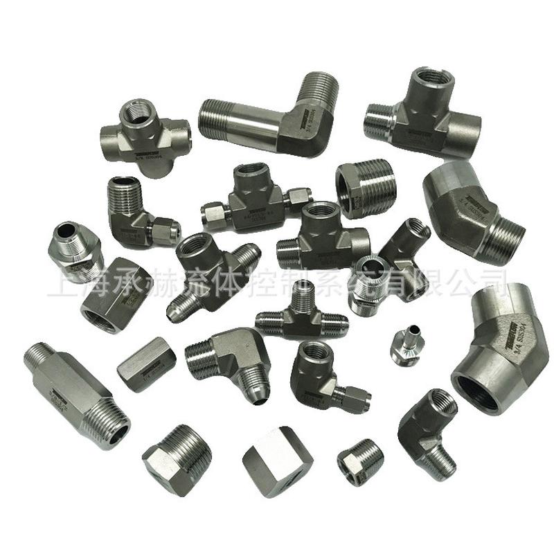 TENHEFLOW304不锈钢卡套式插管接头硬化双通卡套变径仪表C0408