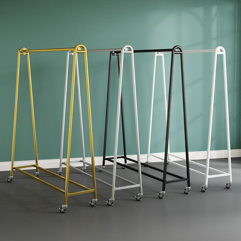 简约服装店展示架落地式可移动挂衣架婚纱架礼服陈列架带轮晾衣架