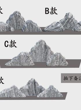 雪浪石切片组合天然大型泰山石雕小假山室内枯山水造景庭院景观石