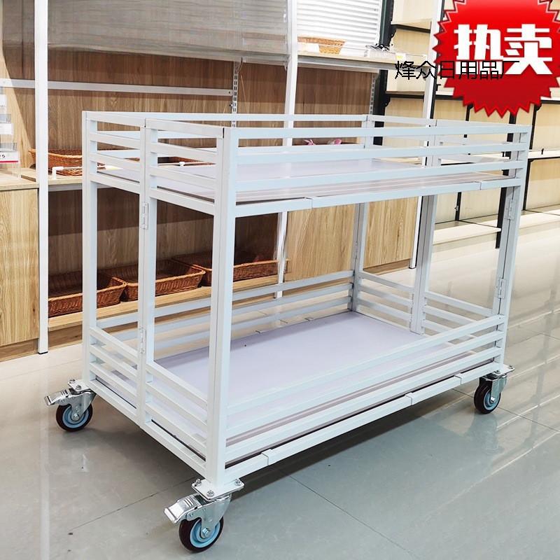 服装台地推摆摊小推车可折叠超市花车地摊货架车户外移动商超货架